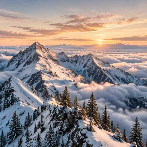 Snow-covered mountain peaks